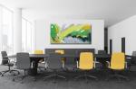 XXL Art large painting 180 x 90 cm colorful green gray abstract No. 1344